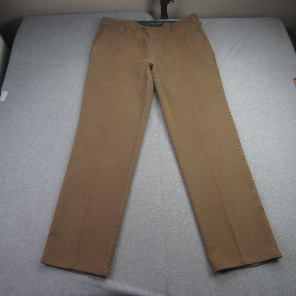 BRUHL Pants Mens EU 54 US 38R‎ Brown Cotton Stretch Straight Chino Trousers